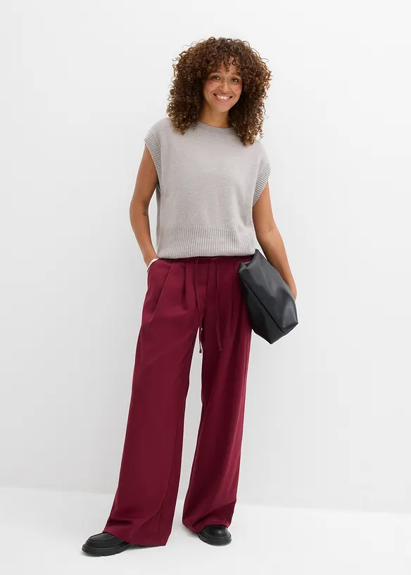 Pantalon à pinces avec lien à nouer, bonprix