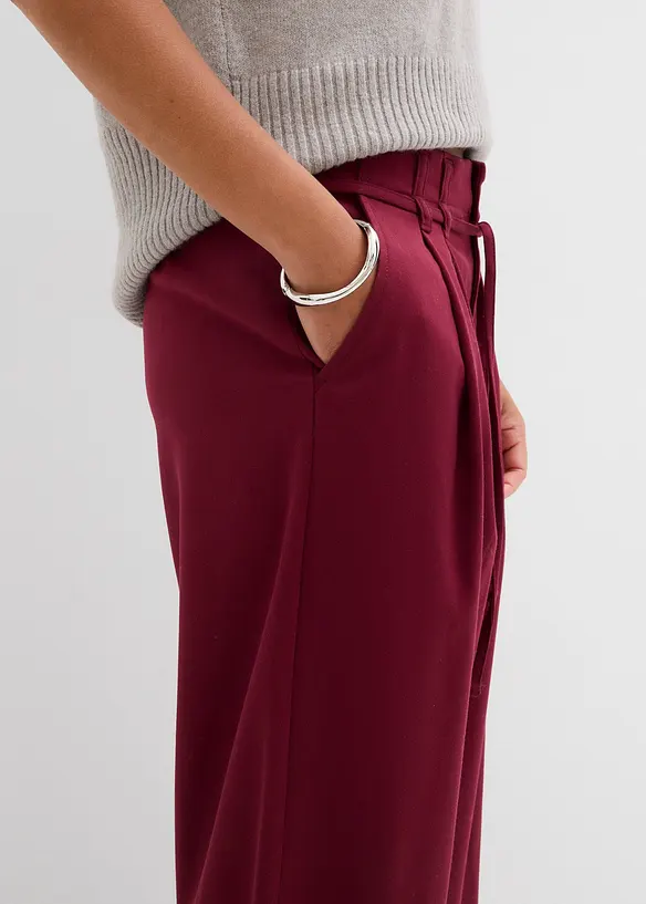 Pantalon à pinces avec lien à nouer, bonprix