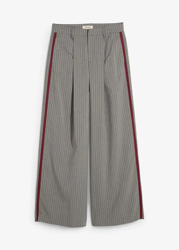 Bundfaltenhose mit Kontraststreifen, bonprix