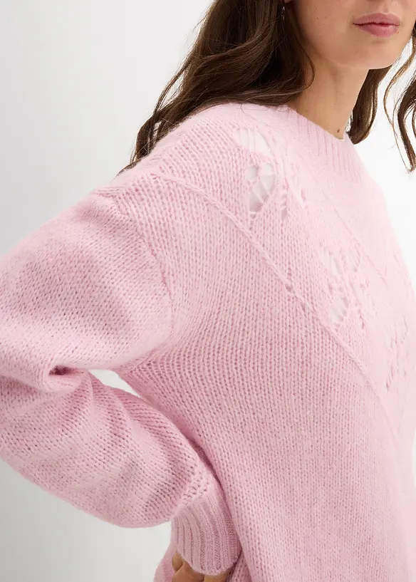 Grobstrick-Pullover aus weichem Woll-Mix, bonprix