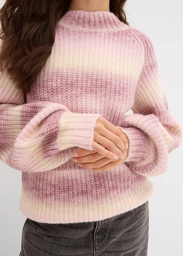 Grobstrick-Pullover aus weichem Woll-Mix, bonprix