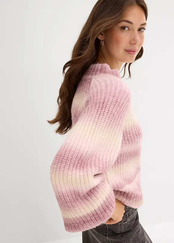 Grobstrick-Pullover aus weichem Woll-Mix, bonprix