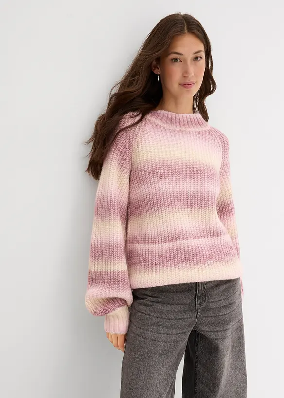 Grobstrick-Pullover aus weichem Woll-Mix, bonprix