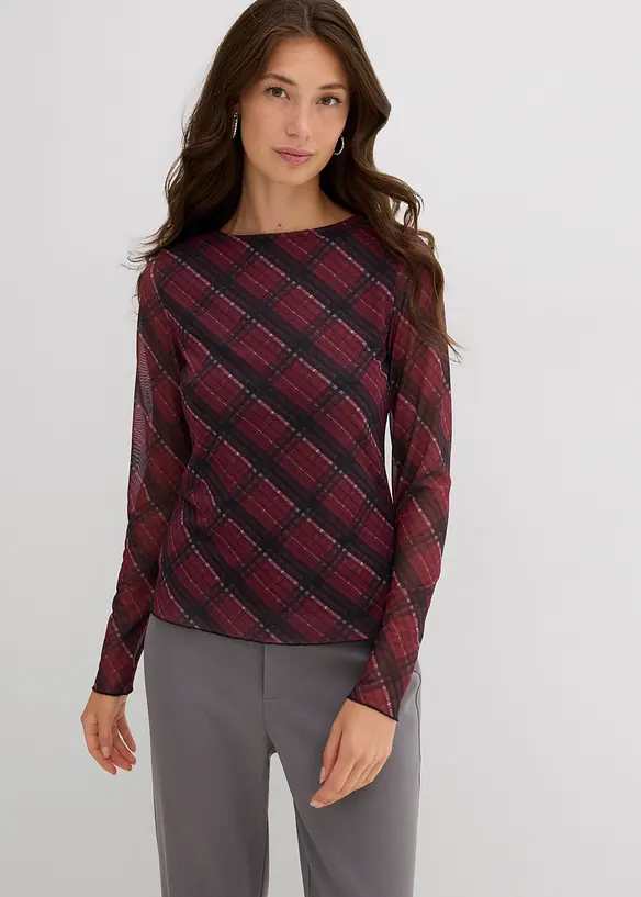 Langarmshirt aus feinem Mesh, bonprix