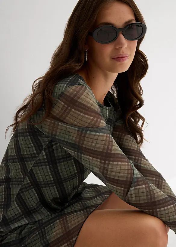 Minikleid aus feinem Mesh, bonprix