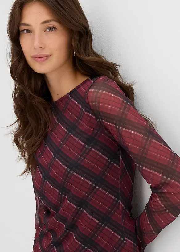 Langarmshirt aus feinem Mesh, bonprix