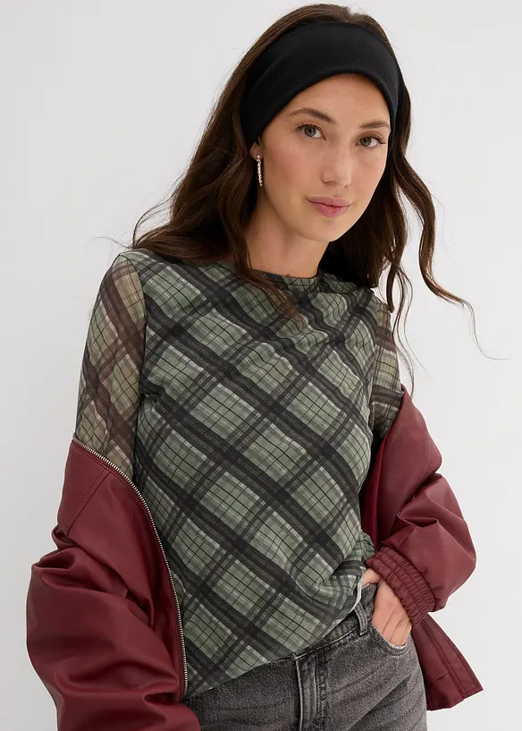 Langarmshirt aus feinem Mesh, bonprix