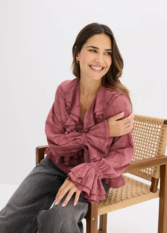 Chiffonbluse mit leichter Transparenz, bonprix