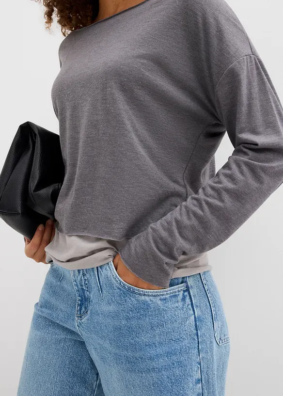 Top und Langarmshirt (2-tlg.Set) aus Jersey, bonprix