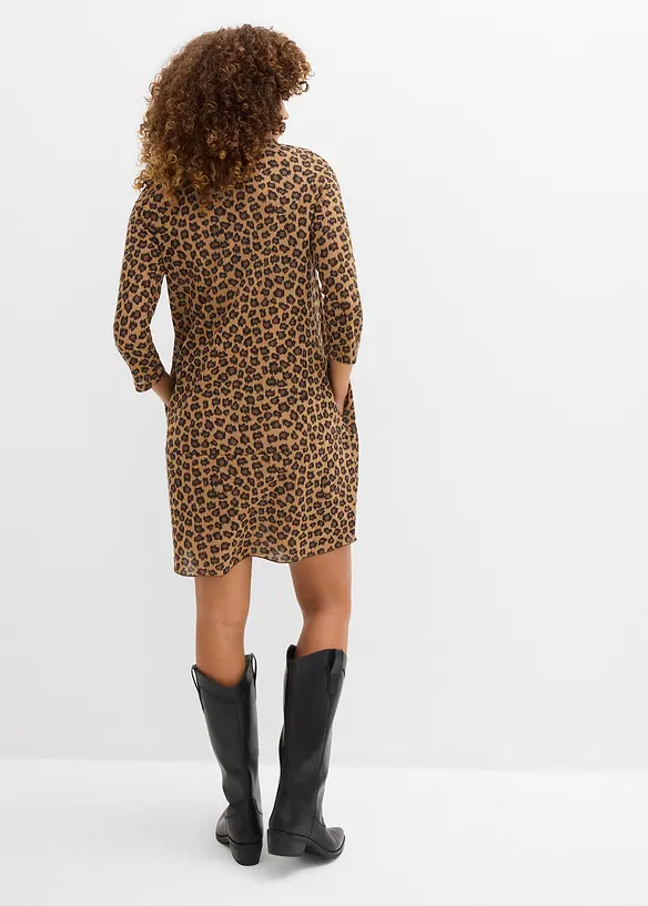 Kurzes Shirtkleid in Strickoptik, bonprix