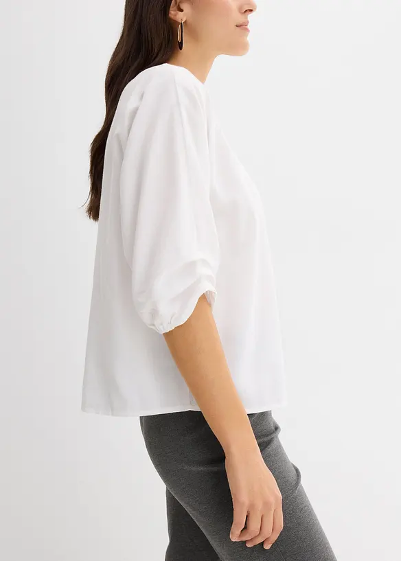 Loose Fit Blusenshirt aus reiner Baumwolle, bonprix