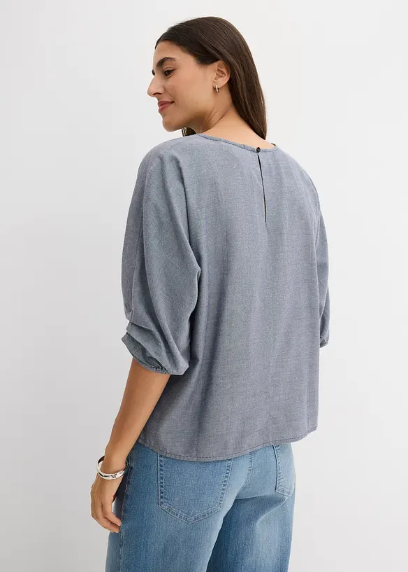 Loose Fit Blusenshirt aus reiner Baumwolle, bonprix