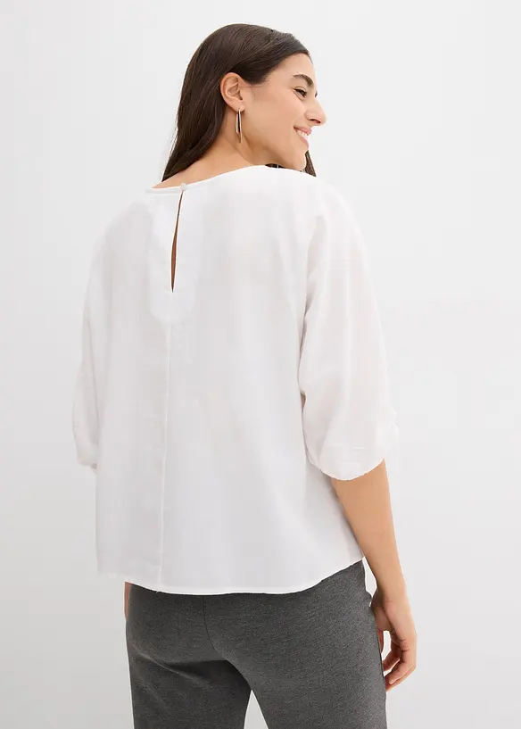 Loose Fit Blusenshirt aus reiner Baumwolle, bonprix