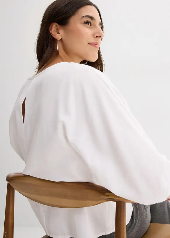 Loose Fit Blusenshirt aus reiner Baumwolle, bonprix