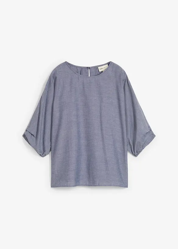 Loose Fit Blusenshirt aus reiner Baumwolle, bonprix