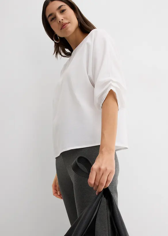 Loose Fit Blusenshirt aus reiner Baumwolle, bonprix