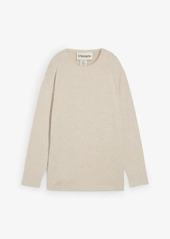 Sweat-shirt long aspect maille, bonprix