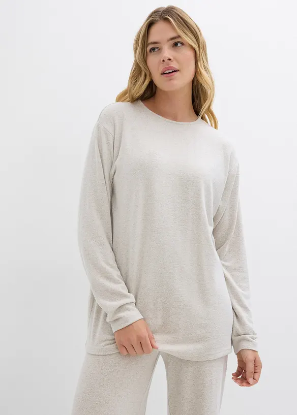 Sweat-shirt long aspect maille, bonprix
