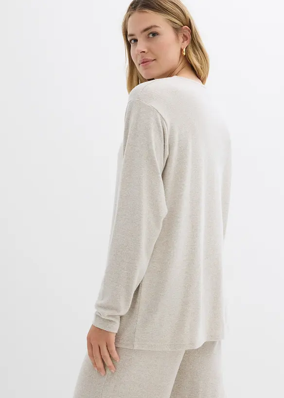 Sweat-shirt long aspect maille, bonprix