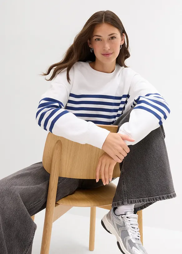 Oversize-Sweatshirt aus reiner Baumwolle, bonprix