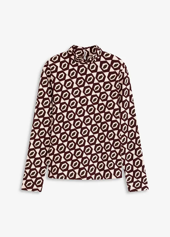 Stehkragenshirt mit Struktur, bonprix