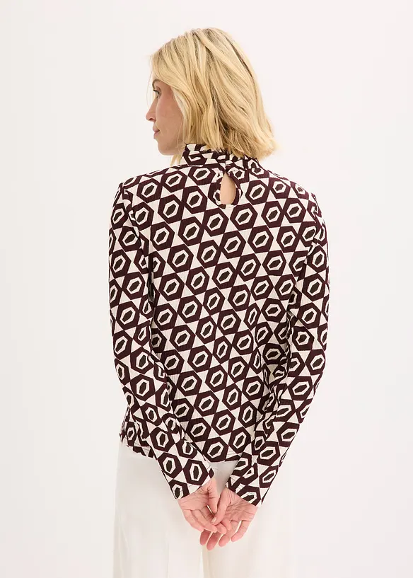 Stehkragenshirt mit Struktur, bonprix