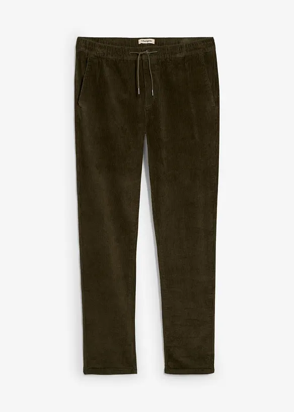 Pantalon jogger en velours côtelé extensible, Regular, bonprix