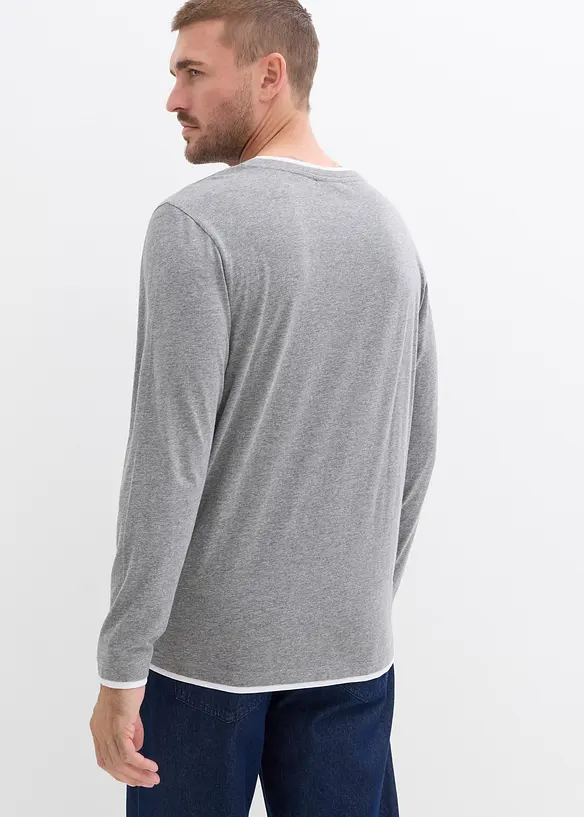 T-shirt manches longues effet superposé, bonprix