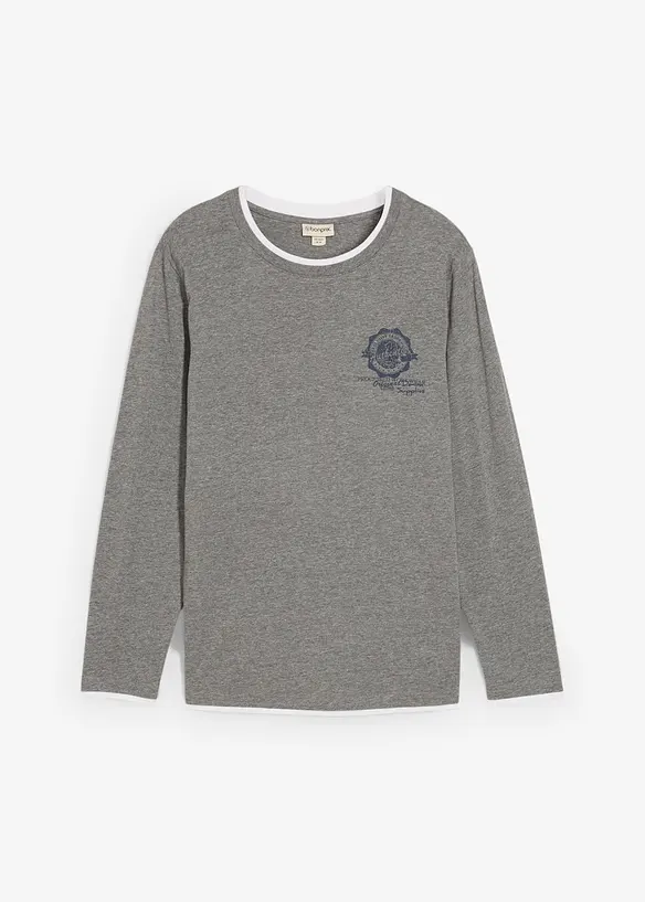 T-shirt manches longues effet superposé, bonprix