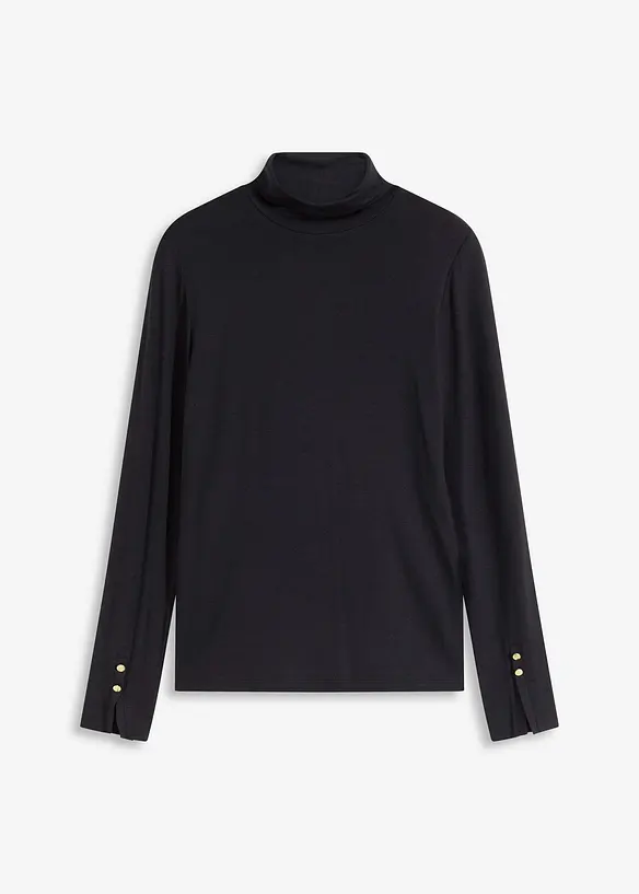 T-shirt col roulé avec boutons décoratifs, bonprix