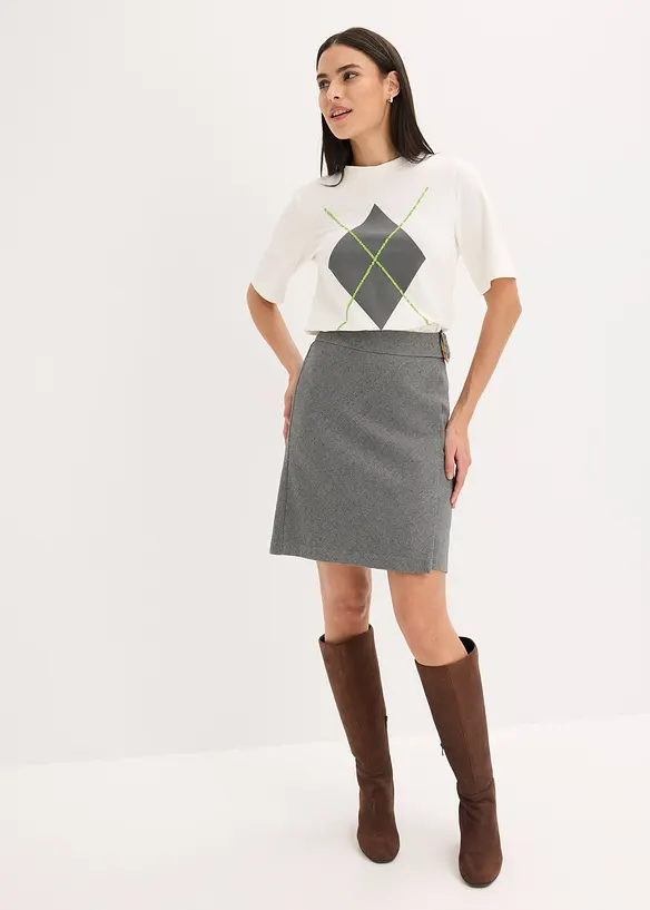 Halbarmshirt mit Pailetten und Druck, bonprix