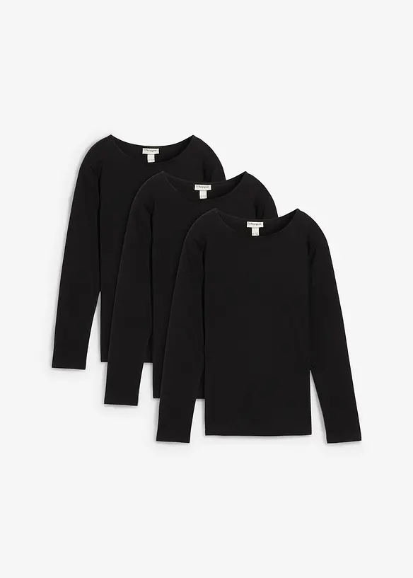 Lot de 3 T-shirts manches 100% coton, bonprix