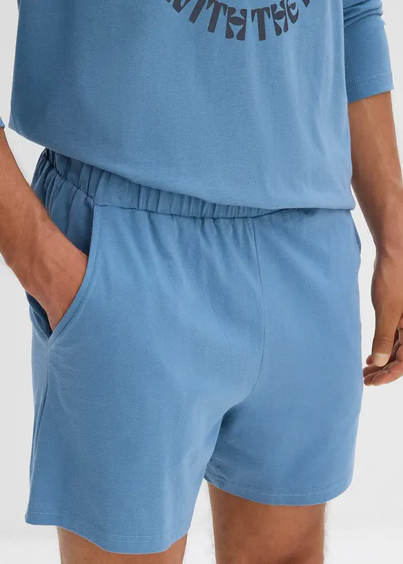 Lot de 2 pyjashorts à manches longues, 100% coton, bonprix