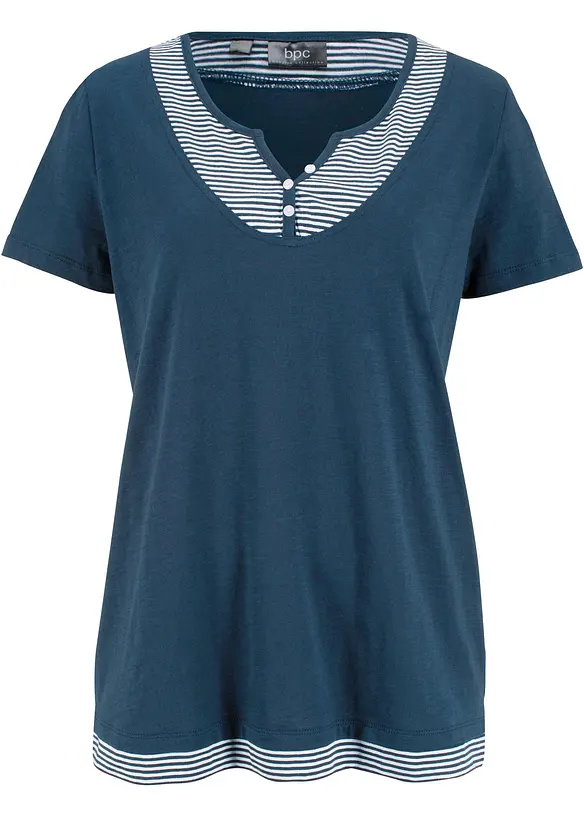 T-shirt coton style 2 en 1, manches courtes, bonprix