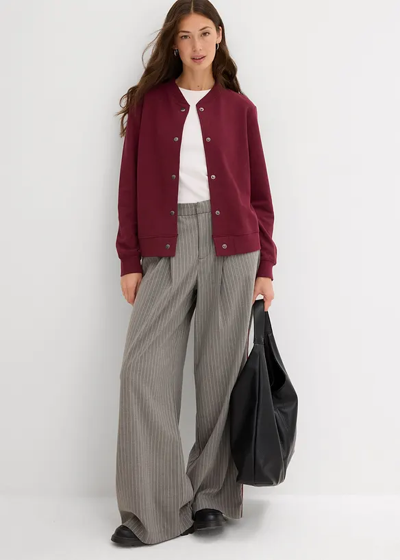 Sweatjacke mit Knopfleiste, bonprix