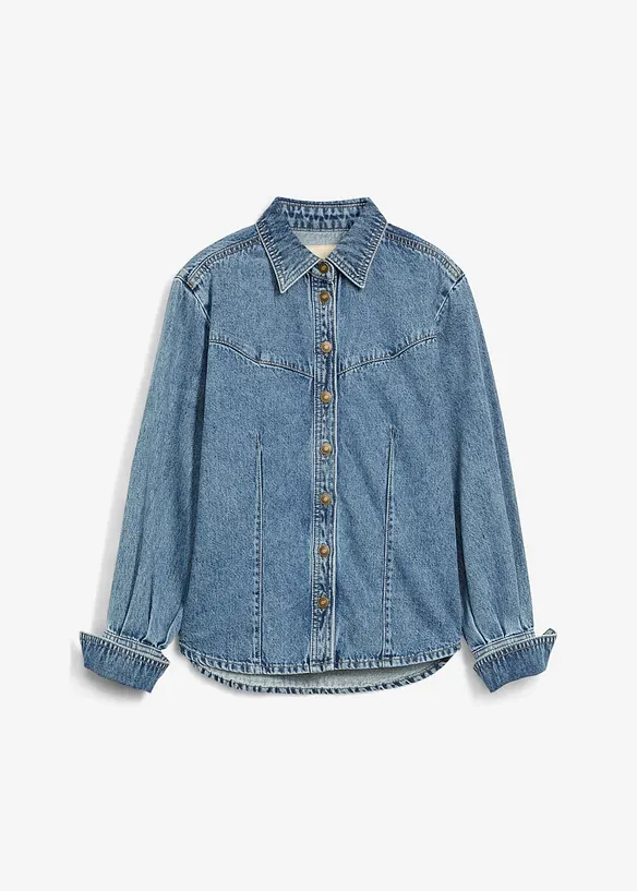 Jeansbluse aus reiner Baumwolle, bonprix