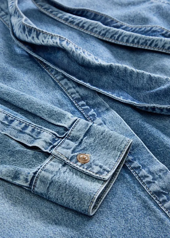 Jeansbluse aus reiner Baumwolle, bonprix