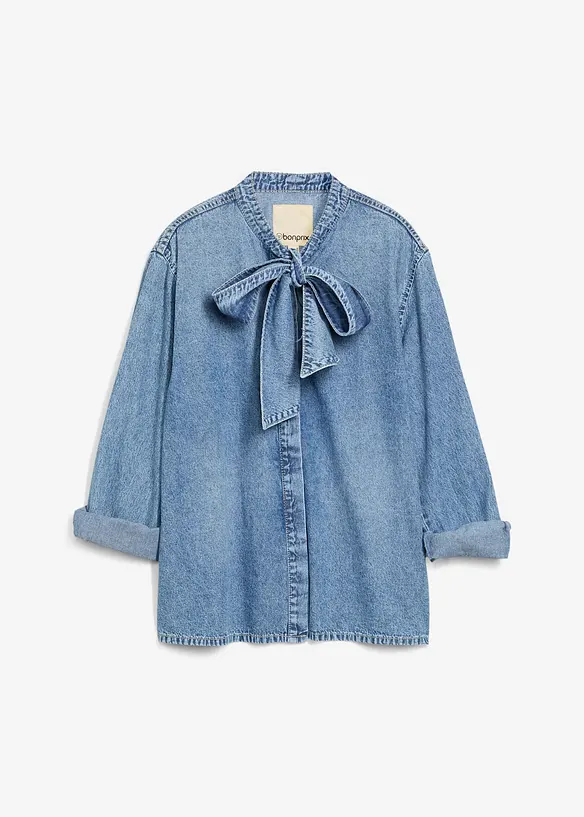 Jeansbluse aus reiner Baumwolle, bonprix