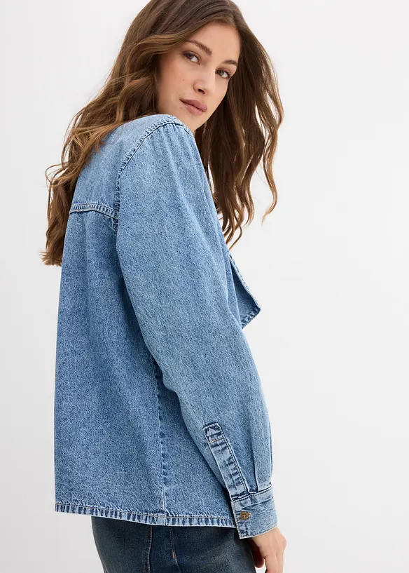 Jeansbluse aus reiner Baumwolle, bonprix