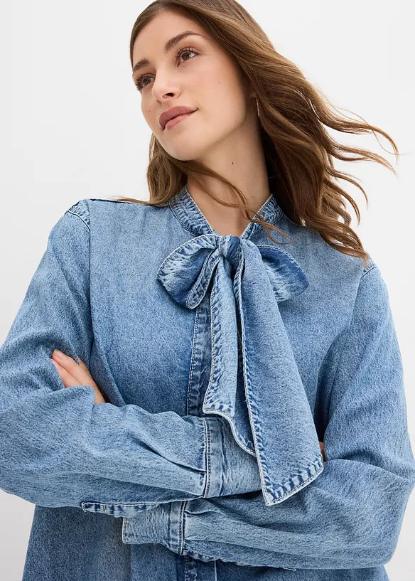 Jeansbluse aus reiner Baumwolle, bonprix