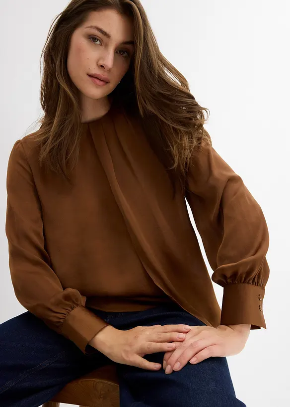Bluse aus fließendem Satin, bonprix