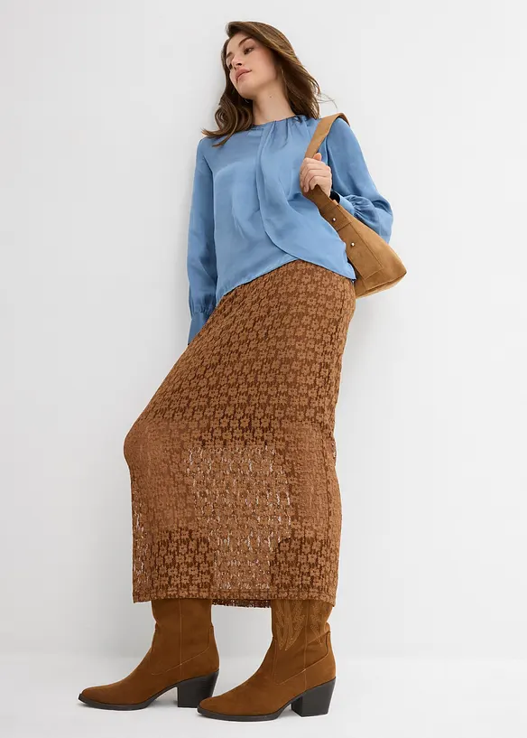 Bluse aus fließendem Satin, bonprix