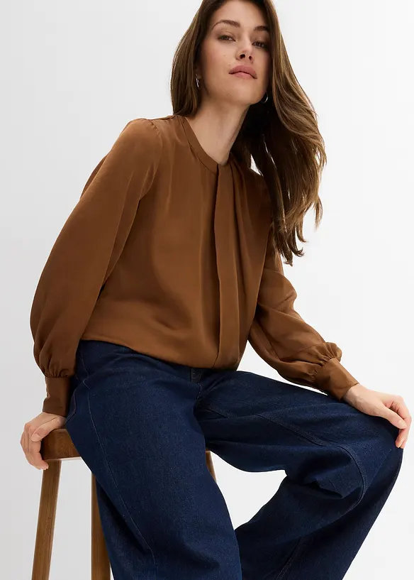 Bluse aus fließendem Satin, bonprix