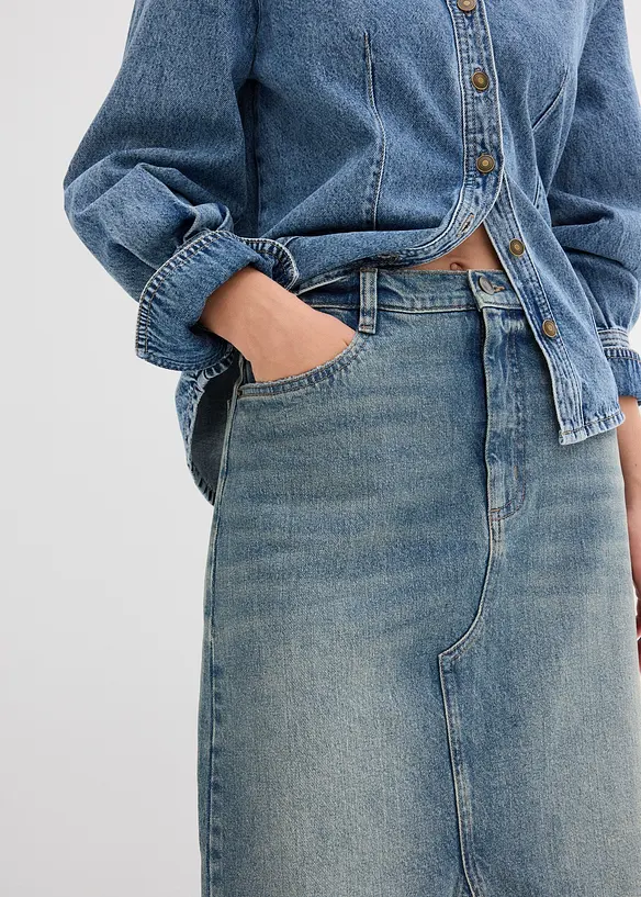 Jeansrock, Mid Waist, Maxi Length, bonprix