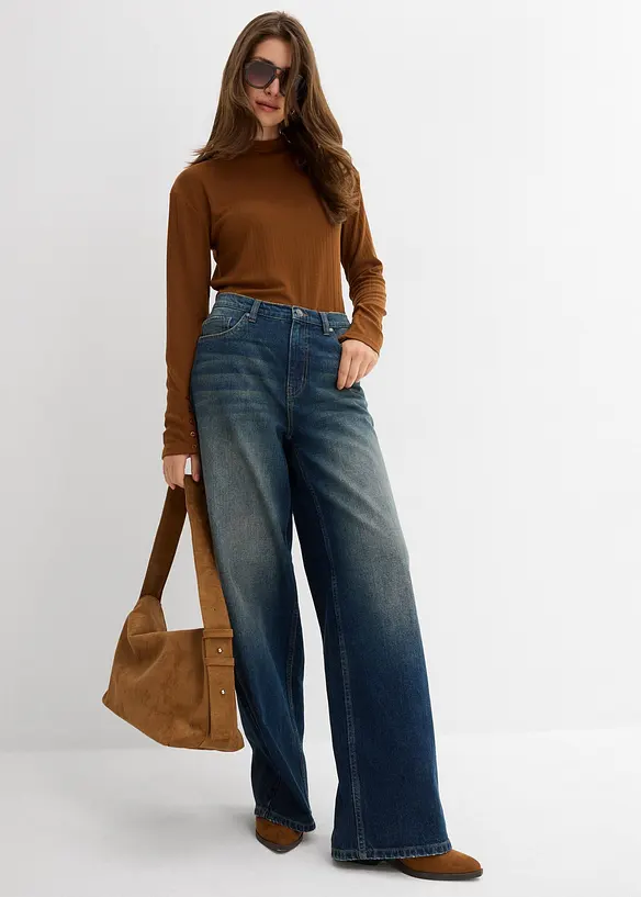 Wide-Leg-Jeans High Waist, bonprix