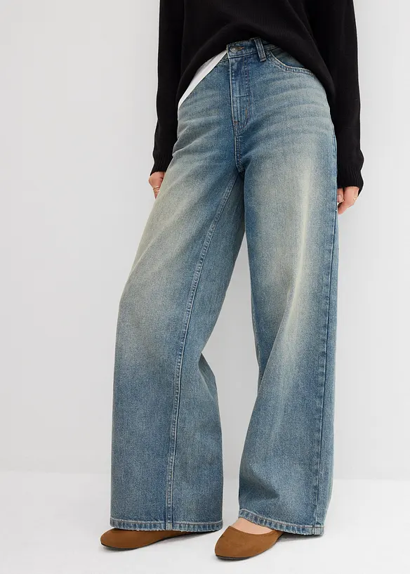 Wide-Leg-Jeans High Waist, bonprix