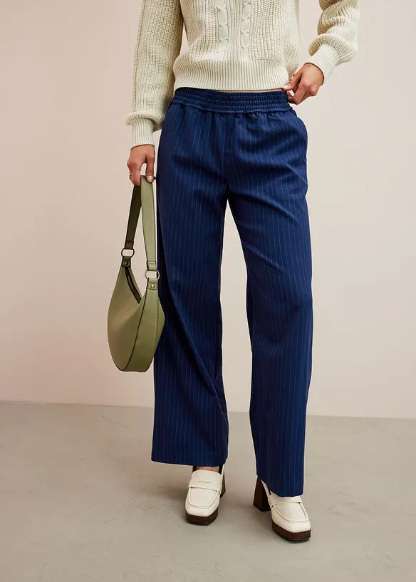 Pantalon palazzo aspect laine, bonprix