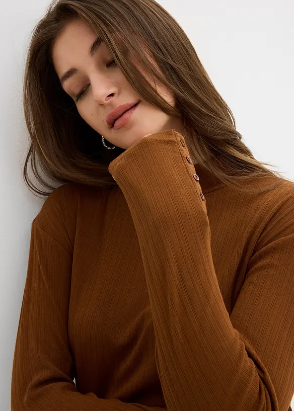Geripptes Langarmshirt, bonprix