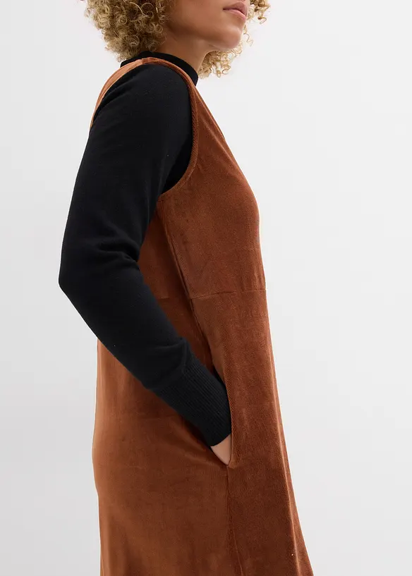 Latzkleid aus Jerseycord, bonprix
