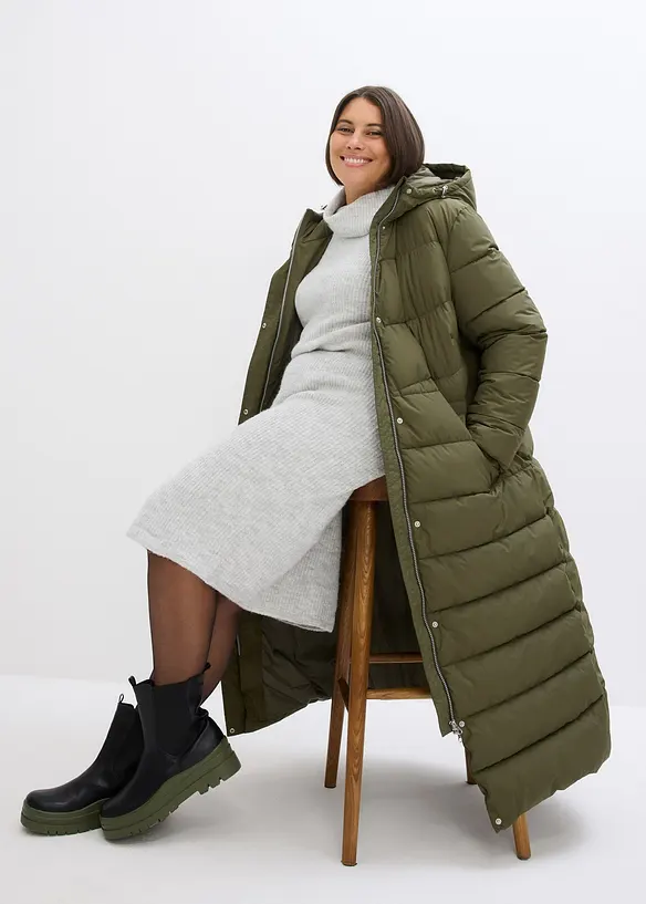 Doudoune longue &agrave; capuche, bonprix